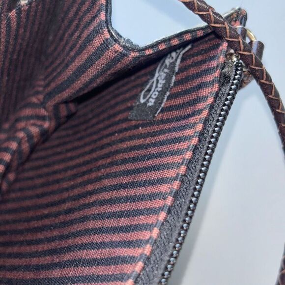 Brighton Black Brown Croc Embossed Leather Small Clutch Purse - Picture 11 of 13